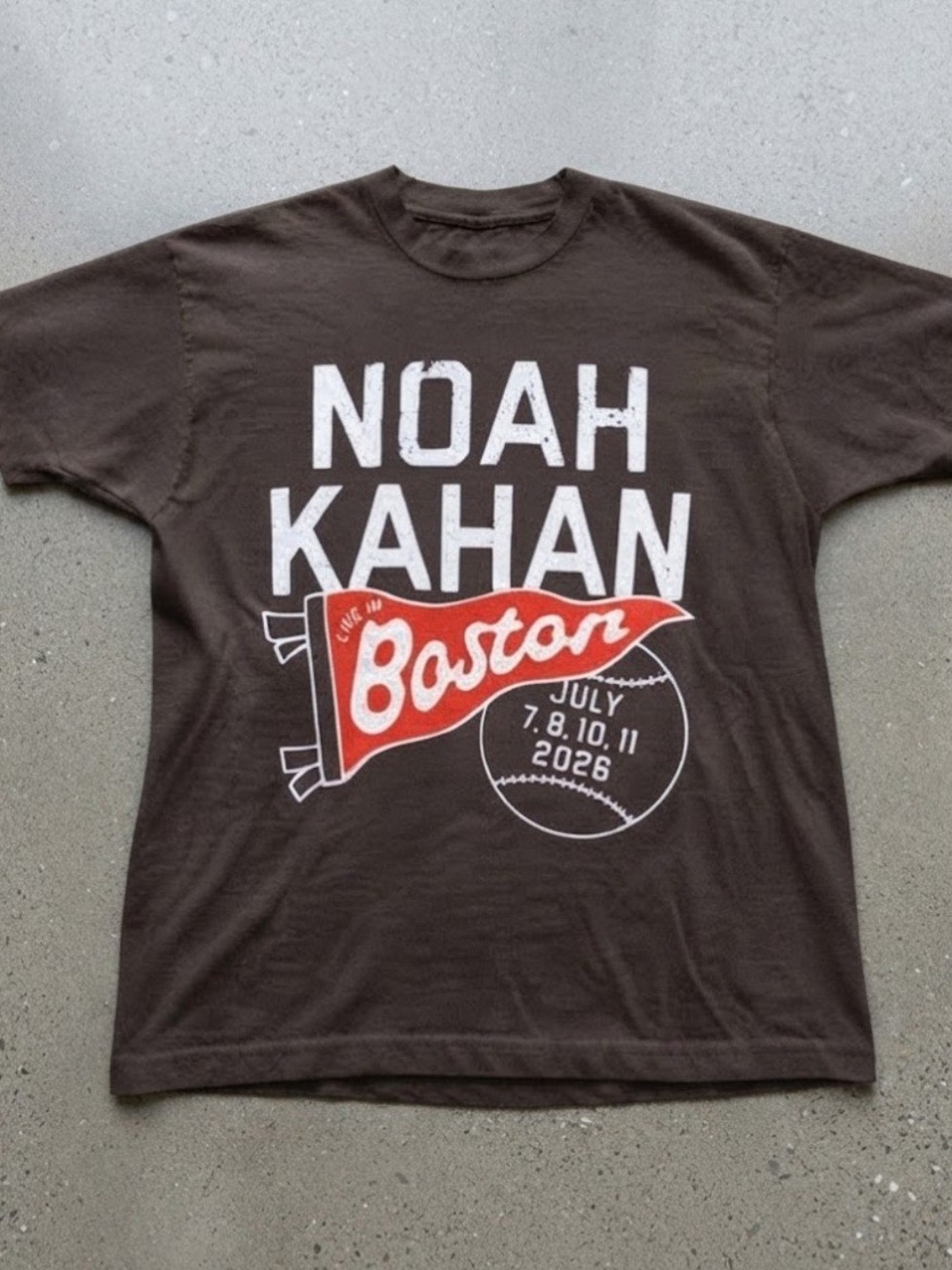 Noah Kahan Boston 2026 Concert Graphic Brown Gildan T-shirt